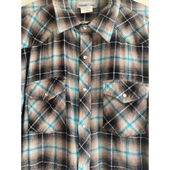 Wrangler Wrancher‎ Shirt Men's Size XXLarge Wester  Pearl Button Snap Front - Picture 3 of 4